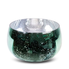 SZKLANA MISA MISKA OZDOBNA GALAKTYKA 28X18 ZIELONA