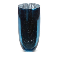 SZKLANY WAZON WALEC GALAKTYKA 16X38 CM NIEBIESKI
