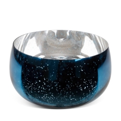 SZKŁO MISA MISKA OZDOBNA GALAKTYKA 28X18 NIEBIESKA