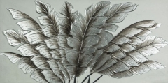 OBRAZ malowany ręcznie farba 60X120 CM BEŻOWY