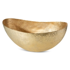 MISA DEKORACYJNA W PRĄŻKI 45X22X22 CM ZŁOTY