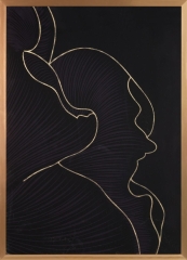 OBRAZ DEKORACYJNY CZARNY ZŁOTY NADRUK 53X73