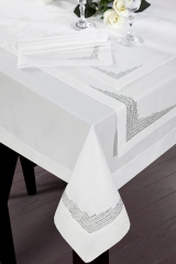 Obrus stołowy ekskluzywny GLAMOUR 160X300 BIAŁY