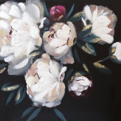 OBRAZ malowany ręcznie na płótnie 80X80 CM WIELOKOLOROWY