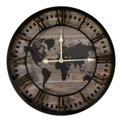 ZEGAR ŚCIENNY OKRĄGŁY W STYLU RETRO 60 CM CZARNY