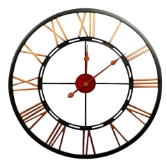 ZEGAR ŚCIENNY OKRĄGŁY W STYLU RETRO 70 CM CZARNY