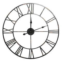 ZEGAR ŚCIENNY OKRĄGŁY W STYLU RETRO 70 CM CZARNY
