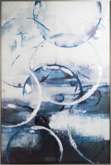 OBRAZ na płótnie ręcznie malowany 82X122 CM GRANATOWY