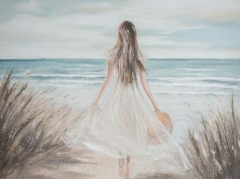 OBRAZ RĘCZNIE MALOWANY NA PŁÓTNIE KOBIETA 90X120CM