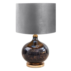 LAMPA STOJĄCA NOCNA NA SZAFKĘ 40X62 CM BRĄZOWA
