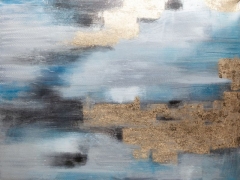 OBRAZ RĘCZNIE MALOWANY NA PŁÓTNIE KAŁUŻA 90X120 CM