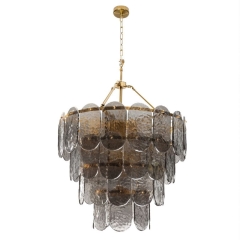 LAMPA ŻYRANDOL GLAMOUR SZKŁANY 67X100 CM ZŁOTY