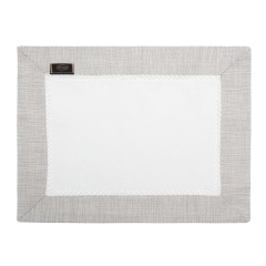 OBRUS BIEŻNIK SREBRNA LAMÓWKA 30 X 40 CM BIAŁY