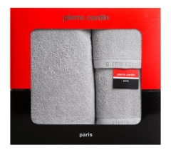 KOMPLET RĘCZNIKÓW Pierre Cardin na prezent SREBRNY