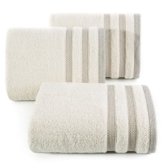 RĘCZNIK BAWEŁNA FROTTE PASY 30X50 CM BEŻOWY