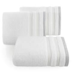 RĘCZNIK BAWEŁNA FROTTE PASY 30X50 CM BIAŁY