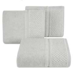 RĘCZNIK FROTTE WELUROWA BORDIURA 30X50 CM SZARY