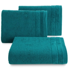 MIĘKKI I CHŁONNY RĘCZNIK BAWEŁNA WELUROWA BORDIURA 30X50 TURKUSOWY