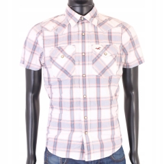 T Hollister Mens Shirt Short Sleeve Checks size S