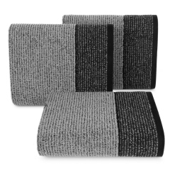 RĘCZNIK BAWEŁNA FROTTE PASKI 30X50 CM SREBRNY