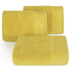 RĘCZNIK BAWEŁNA FROTTE KRESKI 30X50 CM MUSZTARDOWY