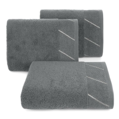 RĘCZNIK BAWEŁNA FROTTE KRESKI 30X50 CM SZARY