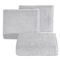 RĘCZNIK GŁADKI BAWEŁNA FROTTE 50X90 CM SREBRNY