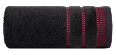 RĘCZNIK BAWEŁNA FROTTE BORDIURA 50X90 CM CZARNY