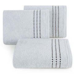 RĘCZNIK BAWEŁNA FROTTE BORDIURA 50X90 CM SREBRNY