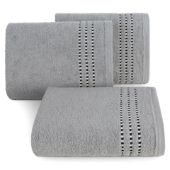 RĘCZNIK BAWEŁNA FROTTE BORDIURA 50X90 CM STALOWY
