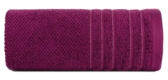 RĘCZNIK BAWEŁNA FROTTE PASKI 50X90 CM AMARANTOWY