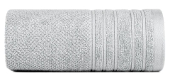 RĘCZNIK BAWEŁNA FROTTE PASKI 50X90 CM SREBRNY