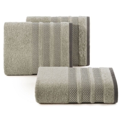 RĘCZNIK BORDIURA BAWEŁNA FROTTE 50X90 CM CIEMNYBEŻ