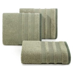 RĘCZNIK BORDIURA BAWEŁNA FROTTE 50X90 CM OLIWKOWY