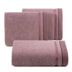Ręcznik z bordiurą w pasy FROTTE 50X90 LILIOWY