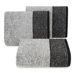 RĘCZNIK BAWEŁNA FROTTE PASKI 50X90 CM SZARY