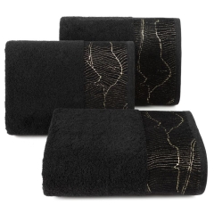 RĘCZNIK BAWEŁNA FROTTE WZÓR 50X90 CM CZARNY