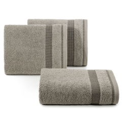 RĘCZNIK BAWEŁNA FROTTE Z WZOREM 70 X 140 CM BEŻOWY