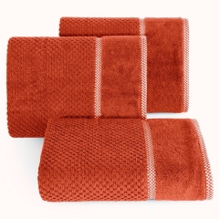 Ręcznik z ozdobną bordiurą 70X140 POMARAŃCZOWY
