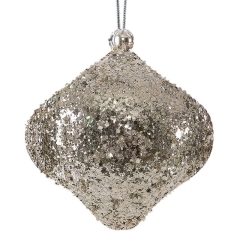 BOMBKA CHOINKOWA 8 CM SZAMPAŃSKA 6szt