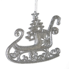 OZDOBA ŚWIĄTECZNA PL 12X10 CM SREBRNY 6szt