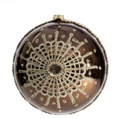 BOMBKA CHOINKOWA 10 CM BRĄZOWY 6szt