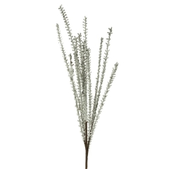 KWIAT sztuczny gałązka . 50 CM DŁ. Z LIŚĆMI 30 CM SREBRNY 12szt