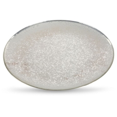 SZKLANA PATERA OZDOBNA TACA TALERZ 33X3 CM SREBRNY 2szt