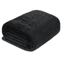 NARZUTA KAPA WELUR VELVET PIKOWANA 230X260 CZARNA