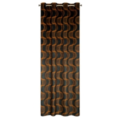 ZASŁONA PRZELOTKI WELUR FALE 140X250 CZARNA