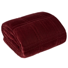 NARZUTA KOC KWADRATY WELUR VELVET 170X210 CEGLANA