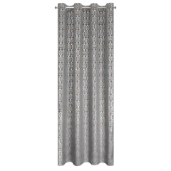 ZASŁONA PRZELOTKI WELUR ORNAMENT 140X250 CM SZARA