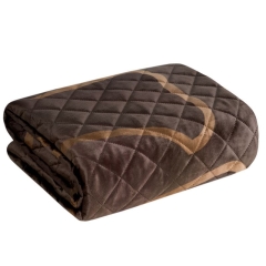 NARZUTA WELUR VELVET PIKOWANA 240X220 BRĄZOWA