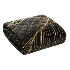 NARZUTA WELUR VELVET PIKOWANA 220X240 CM CZARNA